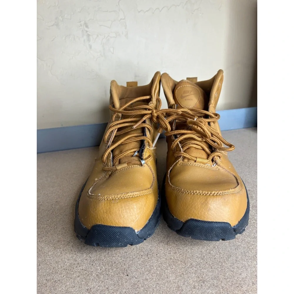 Nike Manoa LTR GS Wheat Brown Leather Boots BQ5371-700 Kids Size 5Y